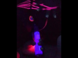 Step Sis with Nice Feet Caught_Squirting Under theBlack Light.