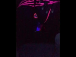Step sis with nice feet caught squirting under_the black_light.