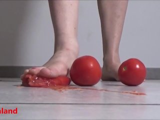 Several Tomatoes Are Crushed Under My Wonderful Bare Feet