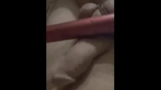 Mistress wakes her bitch up by tying my balls beats & punching them