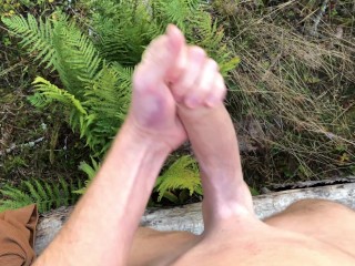 Jacking my uncut monster cock off, fully naked outdoor Johann_Wood