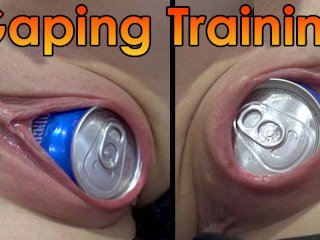 My Wife Trains Stretching Her Pussy With Soda Can And Coffee Can