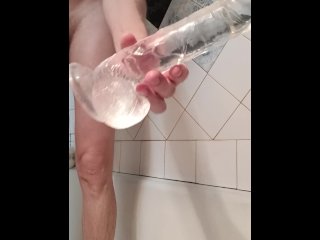 Experiments In The Shower - With A Big Dildo