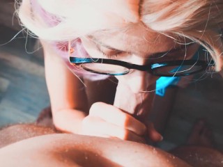 Hot blowjob with cum on face and glasses Ilike it so much custom_vid