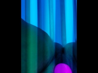 Getting loud and cumming in the Public tanning bed!