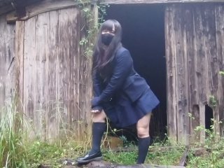 Japanese Crossdresser Who Loves To Pee Exposure In An Abandoned House