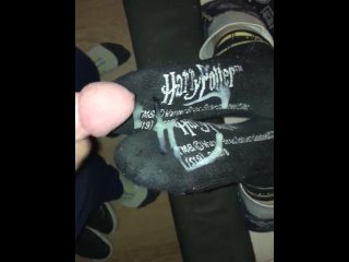 Huge Cum In Her Black Harry Potter Socks