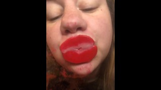 Red Lips Kissing Glass - Pornhub.com
