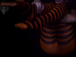 Foot Worship Joi: Halloween Pantyhose Stripes In The Dark - Nylons Pantyhose Worship Pantyhose Feet