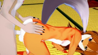 Crempie Yaoi Hentai 3D Shiro Dog & Naru Fox Sex In A Japanese Room