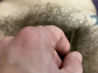 Hairy bush fetishvideo closeup pov with cutieblonde