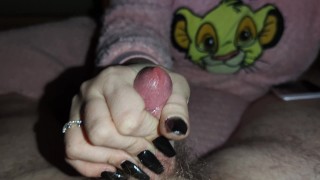 Girlfriend's Humiliating Handjob With Black Long Nails