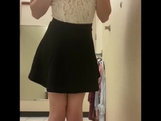 Young 18 Year Old Teen Gets Caught Fucking HerselfWith A_Huge BBC Dildo In Multiple Dressing Rooms!