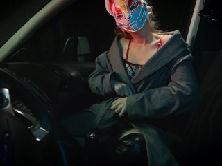 Hot horny_Pussycat is giving a Super Blowjob in the car. - And she swallows almost every drop of_cum