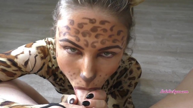 Sexy Babe in a Tigress Costume Sucks Her Boyfriend 16