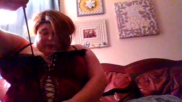 Tranny bbw talks about her corset, her pierced nipples, her belly, Her domme persona. 17