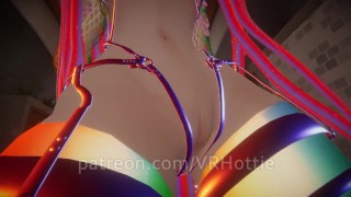 Bondage Raver Nipple Piercings Humps Rides With Bone Pov Lap Dance