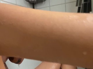 Full Body Shower Shave.. Petite Brunette, Hairy_Pussy, Hairy Legs,Hairy Armpits