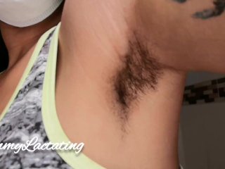Fetish Lovers: Sweaty Hairy Armpits + Breast Milk By Mommy Lactating