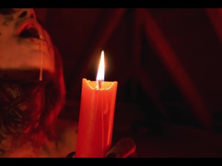 BBW Sabien DeMonia striptease and_candle hardcore solo wax play, masturbation andpiss