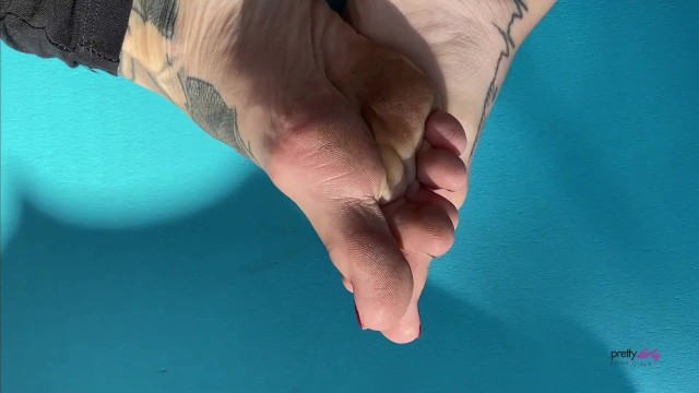 Sweaty Small Feet Foot Play On Yoga Mat Trailer 11