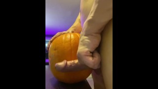 Halloween Bodybuilder Johny Thunder Of The NPC Classic Physique Division Fucks A Pumpkin