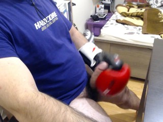 Fetish : Dimitris Nastymind Strokes and cums_with a red boxing glove