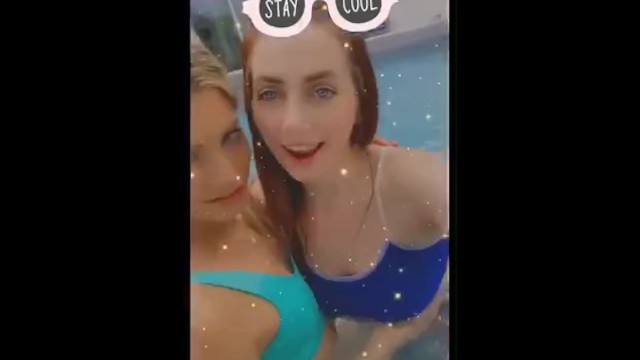 Two hot teens making out in the pool - redhead blonde - Nella Jones - Aria Carson  - Aria Carson, Nella Jones