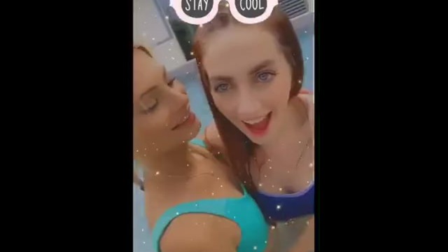 Two hot teens making out in the pool - redhead blonde - Nella Jones - Aria Carson  - Aria Carson, Nella Jones
