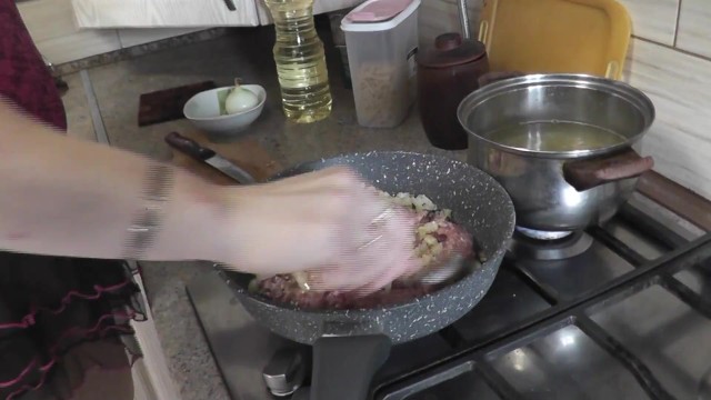 Naked Cooking with MILF. Under skirt without panties. Stockings. Hairy pussy. Ass. Tits. Nipples 1