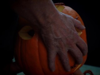 Haloween? Fuck Halloween! - Fuck the Pumpkin Blowjob the pumpkin and a_good Spanking Pussy_dripping
