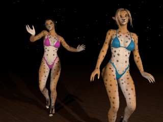 Two Cheetah bikini girls dance for you softcore bouncy_boobs