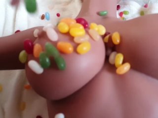 PORN in SLOW MOTION - SEX DOLL - JellyBeans Bouncing Off a Nice_Pair of Tits