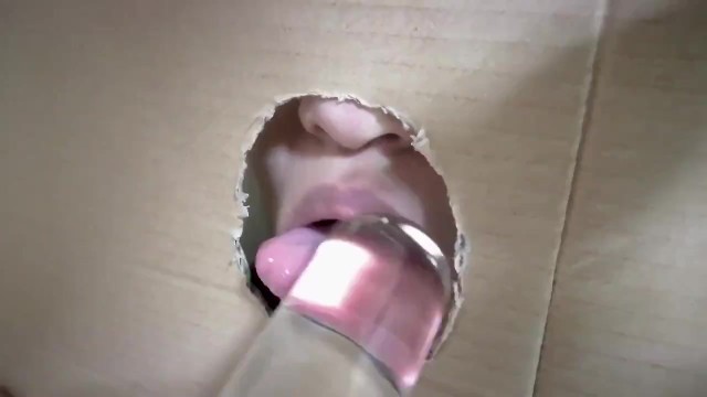 【ASMR】【Close Up】dildo Blowjob Glory Hole