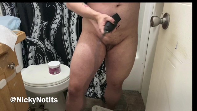 SUPER Hairy Chubby babe buzzes body hair - BBW;Small Tits;Feet;Verified Amateurs;Solo Female;Tattooed Women
