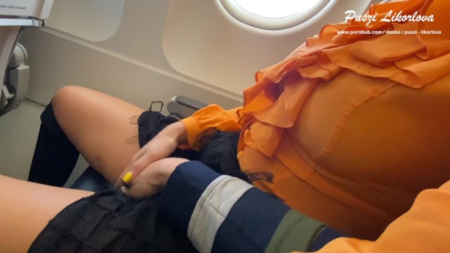 Real Airplane Blowjob - Public Sex - Extreme Risky Blowjob on Plane (can't believe we did It!) HD -  Puszi Likorlova - Pornhub.com