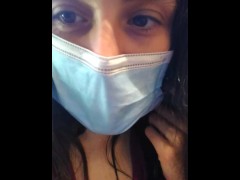  PUBLIC RESTROOM Facemask Covid-19 Pandemic MESSY Peeing Fetish Slut PinkMoonLust on ONLYFANS