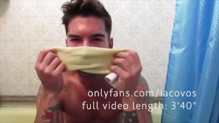 Mustache PISSING AND FUCKING IN WHITE SOCKS
