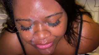 My Black Girl Facial Cumshot Compilation She Deepthroats Daddy's BWC And Enjoys The Cumshots