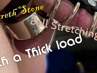 Jareth Stone Stretching His Balls And Can't Hold Back The Load. Thick Cum Shot