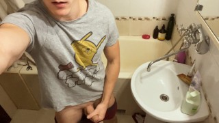 Wanking Young Man In Neighbor's Toilet