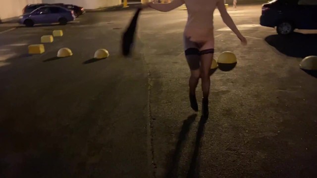 In the parking lot, the bitch takes off her clothes and pisses! TRAILER 9