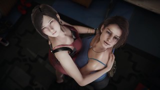 Jill Valentine X Ada Wong Resident Evil Lesbian 3D Porn