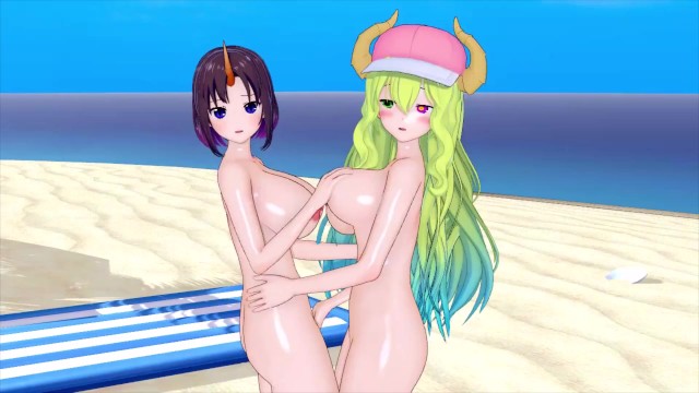 LESBIAN Kobayashi-san Chi no Maid Dragon Elma X Quetzalcoatl 3D HENTAI