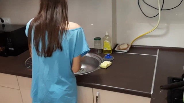 She fucked her friend passionately in the kitchen while no one is around - lesbian_illusion