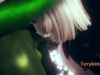 Furry Yaoi 3D - White Rabbit Blowjob To Dragon
