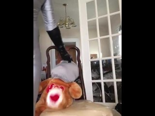 Humping_the teddy bear_wearing spandex