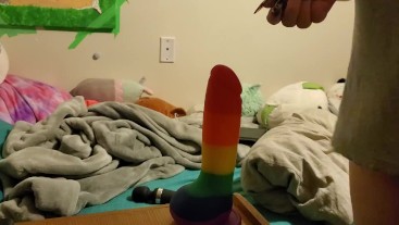 Sucking And Fucking a Dildo On My Desk