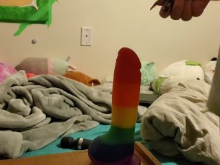 Sucking And Fucking A Dildo On My Desk