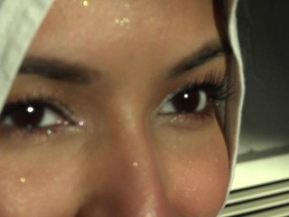 Beautiful Eyes White Hijab_Arab Girl